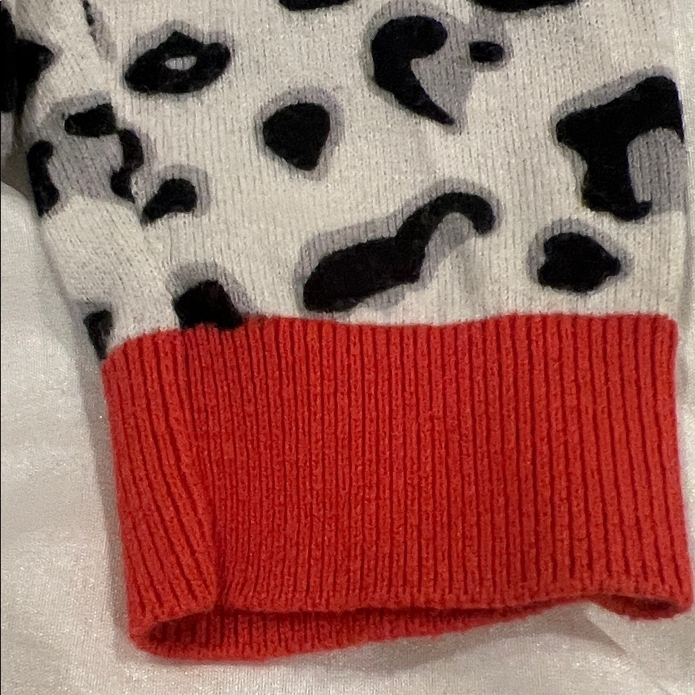 WHISPER BY BRODIE Leopard Print Sweater with Red Cuffs Size XS - Picture 3 of 9
